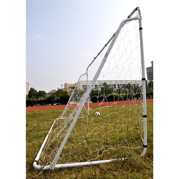HAOYYE Steel Tube Soccer Goal Training Set White Portable Football Goal Net with Ground Stakes and Sturdy Frame for Backyard Practice Outdoor Sports Shooting Passing Game Team Training Equipment