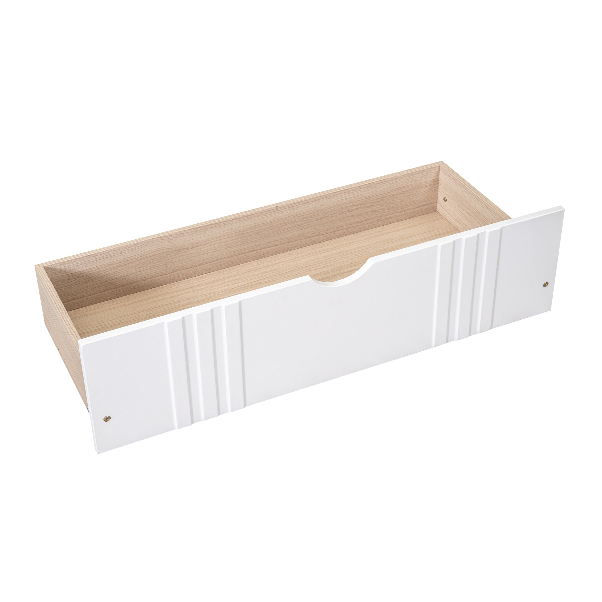 HAOYYE Twin Daybed with Two Drawers, White Wood Bed Frame, Sturdy Space-Saving Design, Heavy Duty Construction, Ideal for Bedroom, Dorm Room, Easy Assembly