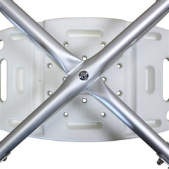 HAOYYE Heavy Duty Medical Shower Chair Bench for Bathroom Safety White Aluminum Alloy Bath Seat with Non-Slip Feet Adjustable Height and Backrest for Home Spa Tub Use Easy to Clean and Assemble