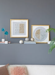 HAOYYE Set of 2 Shadow Box Wall Decor, Modern Design Wall Art Accent, Sturdy and Space-Saving, Dorm Room, and Living Room, Easy Assembly, Heavy Duty