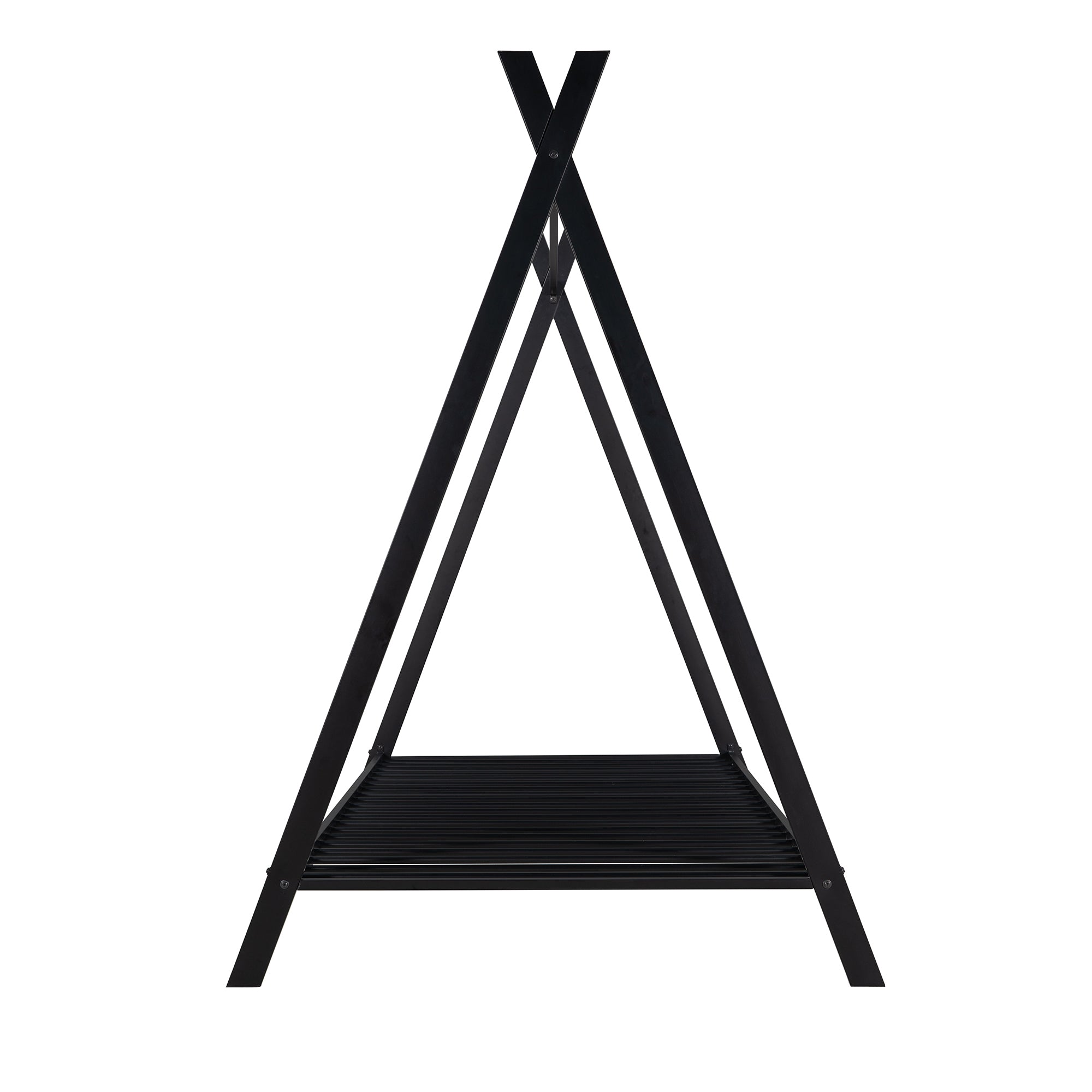HAOYYE House Bed Tent Bed Frame Twin Size Metal Floor Play House Bed with Slat for Girls Boys , No Box Spring Needed Black Sturdy Space-Saving Heavy Duty Modern Design Easy Assembly Durable Stylish