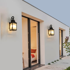 HAOYYE Large Outdoor Wall Lamps With Glass Supports multiple types of light bulbs 1 pack Sturdy Space-Saving Heavy Duty Modern Design Adults Dorm Room Easy Assembly Bedroom Furniture