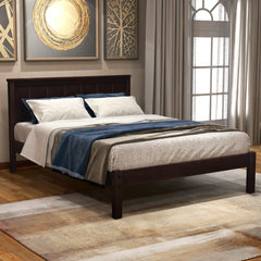 HAOYYE Platform Bed Frame with Headboard, Wood Slat Support, No Box Spring Needed,Twin, Espresso(OLD SKU:WF191418AAP) Sturdy Space-Saving Heavy Duty Modern Design Adults Dorm Room Easy Assembly