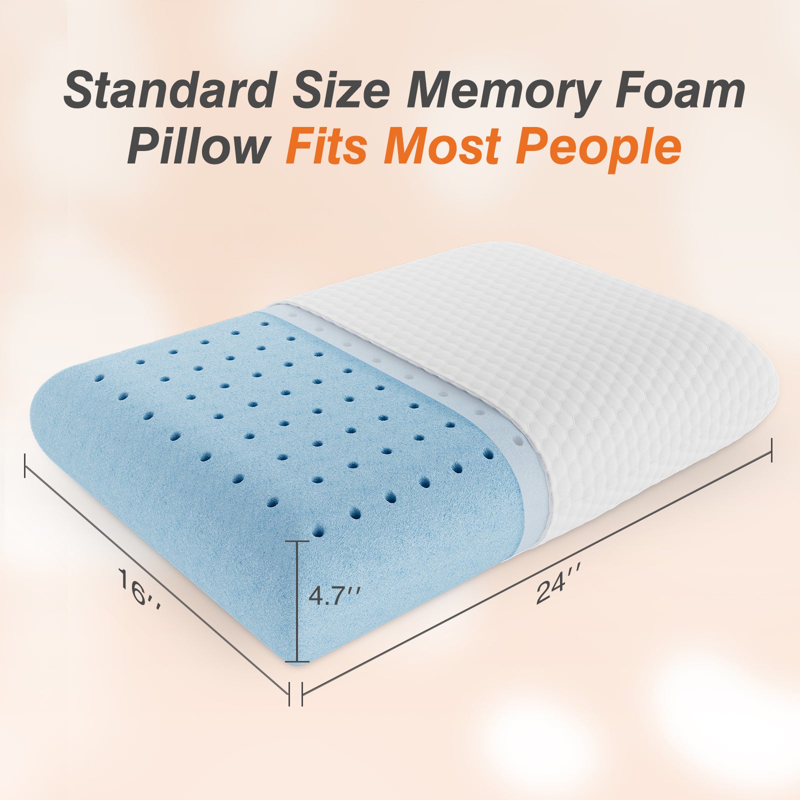 HAOYYE Foam Pillow For Sleeping, Soft And Comfortable With Removable Machine Washable Cover, Sturdy And Space Saving Heavy Duty Modern Design For Adults Dorm Rooms And Bedrooms, Easy Assembly With Long Lasting Durability And Superior Rest Experience