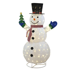 HAOYYE 5.7FT Lighted Snowman Holding Small Tree Christmas Yard Decorations, Pre-Lit Pull Up Snowman with 200 Warm White LEDs, Festive Outdoor and Indoor Holiday Display, Christmas Lighted Decor for Home and Garden