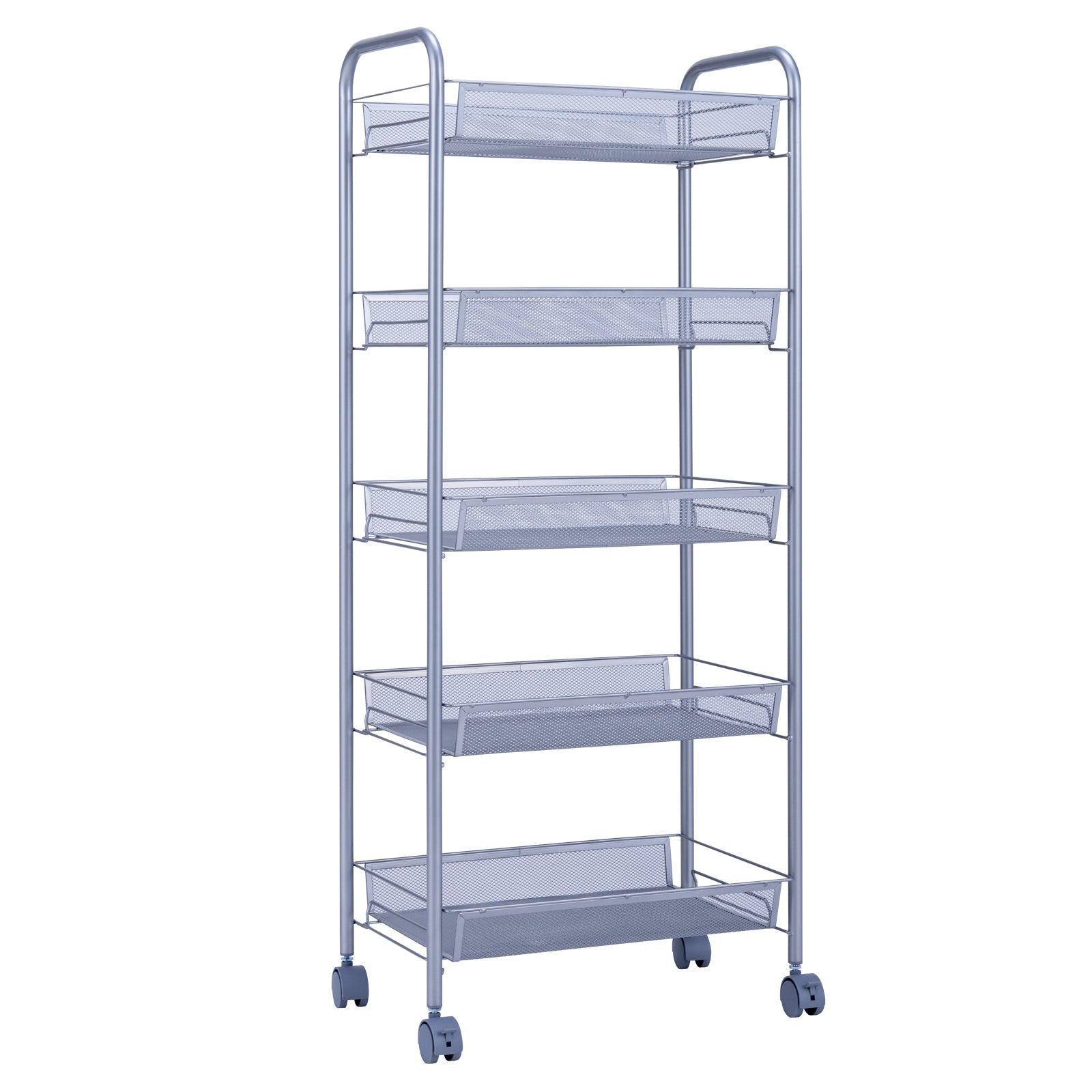 HAOYYE Honeycomb Mesh Style Five-Layer Removable Storage Cart, Silver, Premium Quality with Luxury Design, Versatile Storage Solution for Home, Office, or Bathroom, Comfortable and Decorative with Soft Cozy Warm Fleece