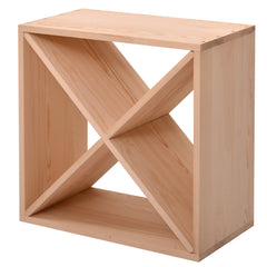 Haoyye 24 Bottle Modular Wine Rack, Stackable Solid Wood Wine Storage Cube for Kitchen, Dining Room, Bar or Wine Cellar, Burlywood Freestanding Organizer for Red Wine, Modern Rustic Space-Saving Display Shelf, No Tool Assembly Required