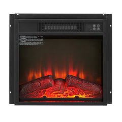 Haoyye 18 Inch Electric Fireplace Insert Heater, 1400W Wall-Mounted Firebox with Remote Control, LED Display, Overheat Protection, Adjustable Temperature &amp; Flame Brightness, Space-Saving Heater for Bedroom, Living Room, or TV Stand Installation