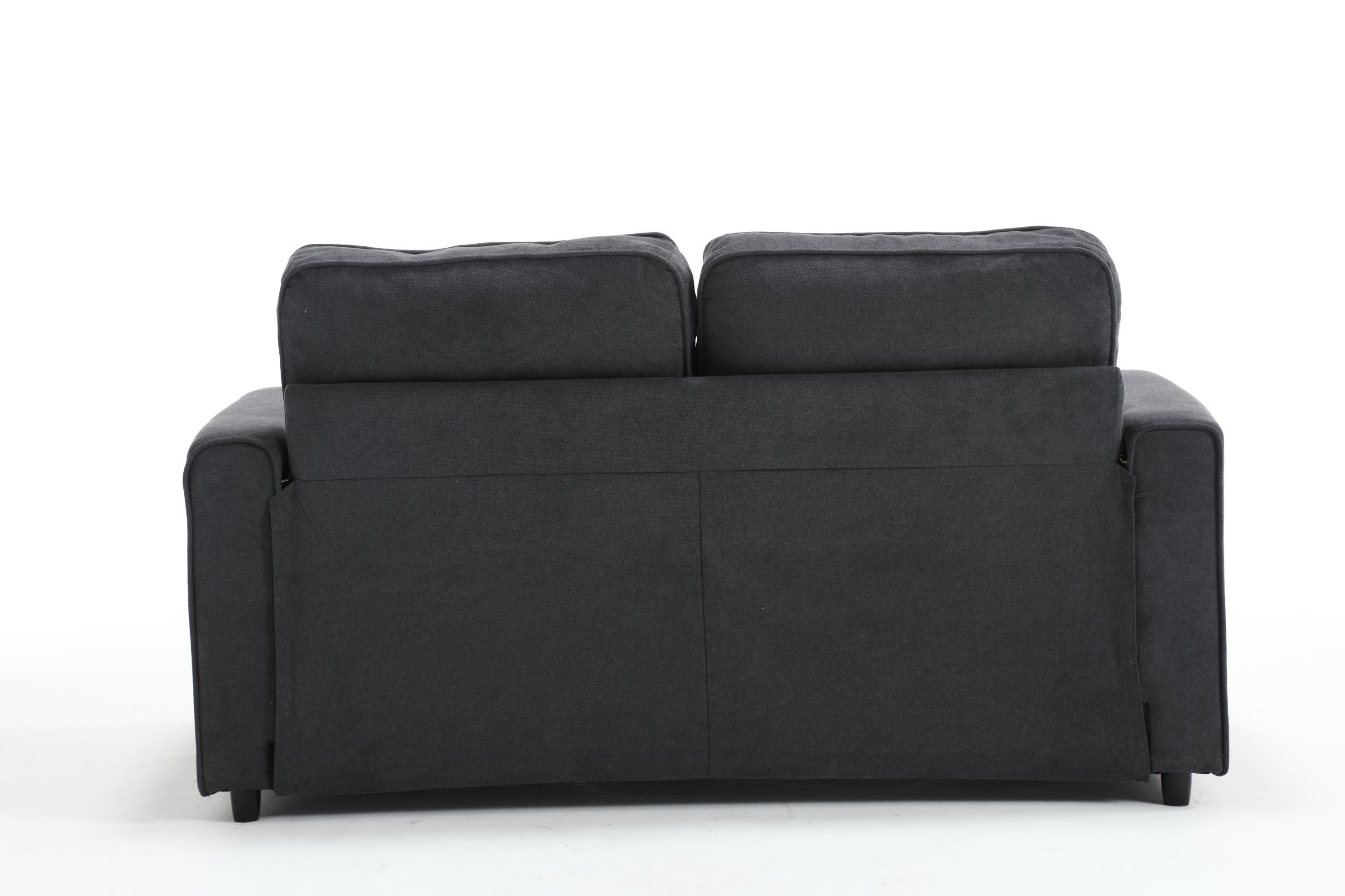 HAOYYE 3-Fold Convertible Futon Couch, Pull Out Sofa Bed, Space-Saving Loveseat Sleeper, Velvet Linen Fabric Upholstery, Heavy Duty Durable Sofa for Living Room, Modern Compact Design, Dark Gray, Light Gray, Beige