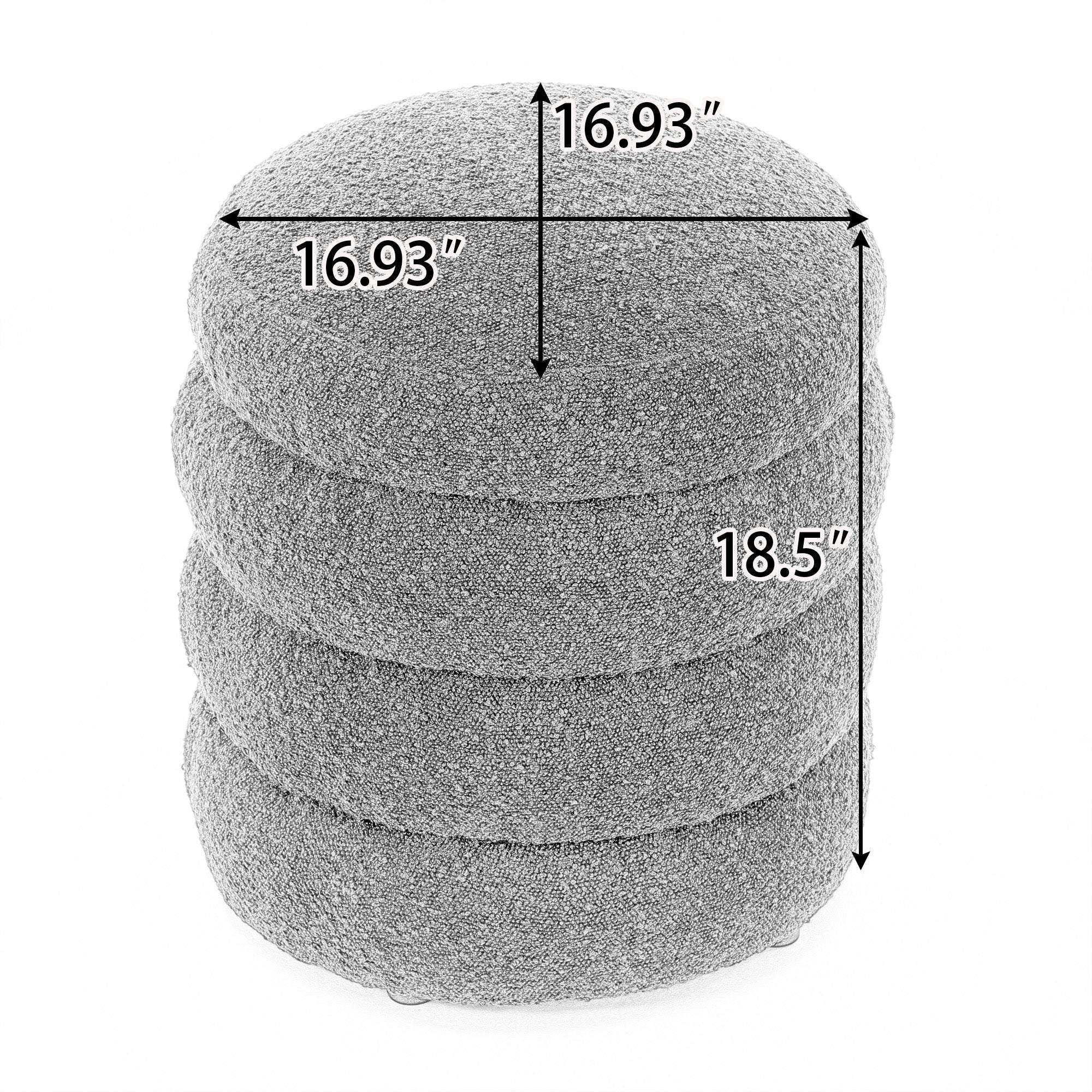 Haoyye Velvet Round Ottoman Footrest Stool, Soft Foam Padded Upholstered Footstool with Wooden Frame, Modern Space-Saving Accent Ottoman for Living Room, Bedroom, or Entryway, No Assembly Needed, Comfortable and Versatile Home Furniture