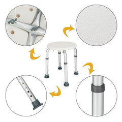 HAOYYE White Medical Bathroom Safety Shower Tub Bench with Adjustable Height Lightweight Rust-Resistant Aluminium Alloy Bath Chair Non-Slip Seat for Home Spa Support Easy Assembly Comfortable and Durable