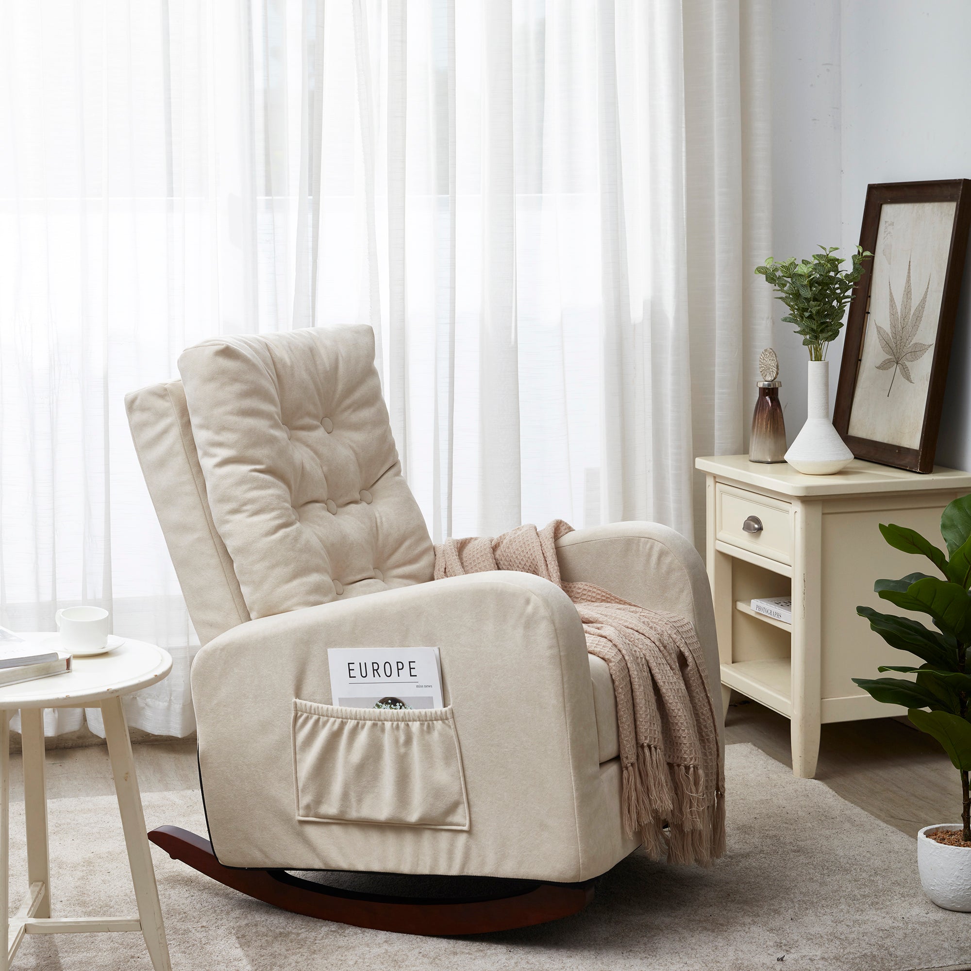HAOYYE Single sofa reclining chair Japanese chair lazy sofa tatami balcony reclining sofa adjustable chair Sturdy Space-Saving Heavy Duty Modern Design Adults Dorm Room Easy Assembly Bedroom Furniture