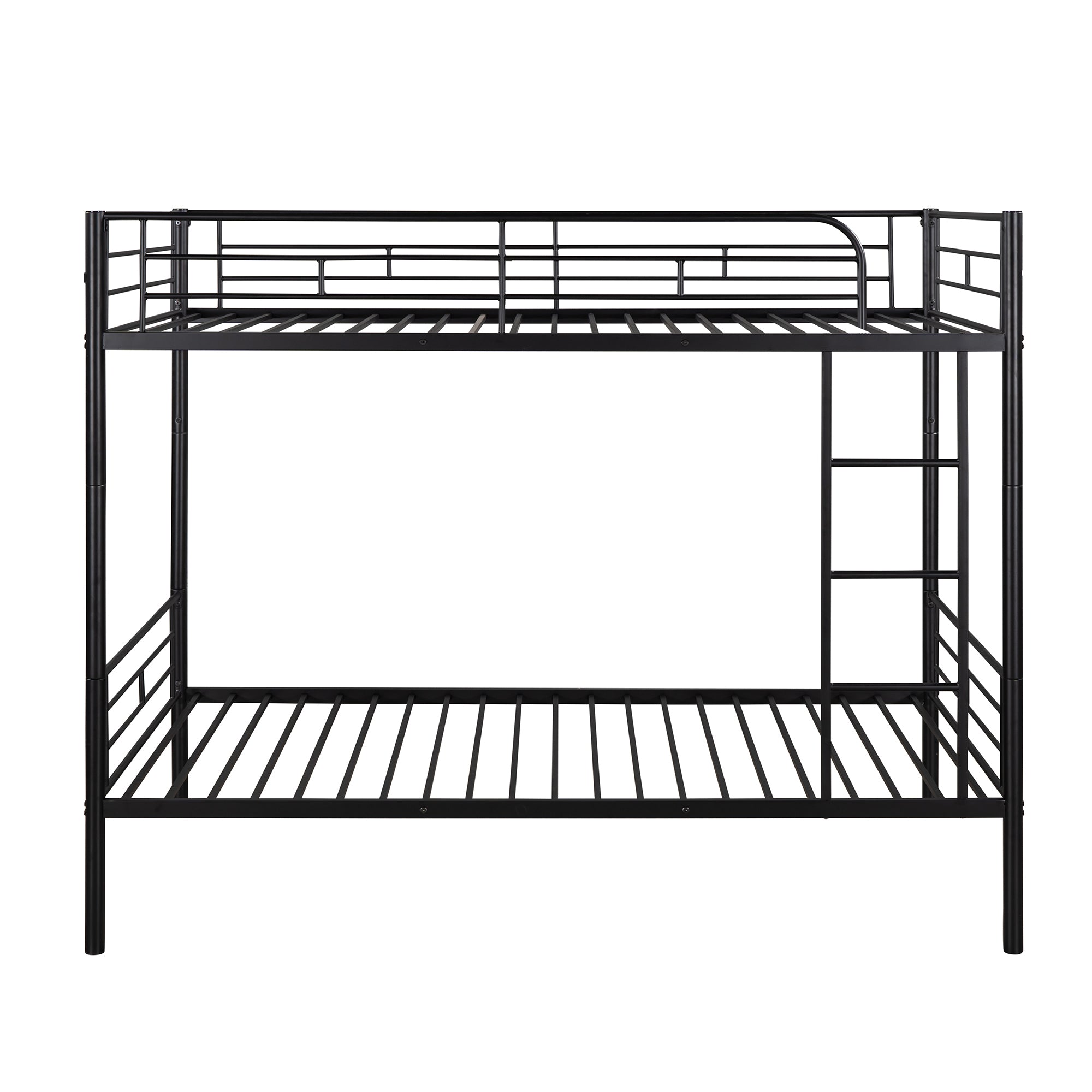 HAOYYE Twin Over Twin Metal Bunk Bed (Black) ( old sku: MF189201BAA ) Sturdy Space-Saving Heavy Duty Modern Design Easy Assembly Durable Stylish Home Furniture Versatile