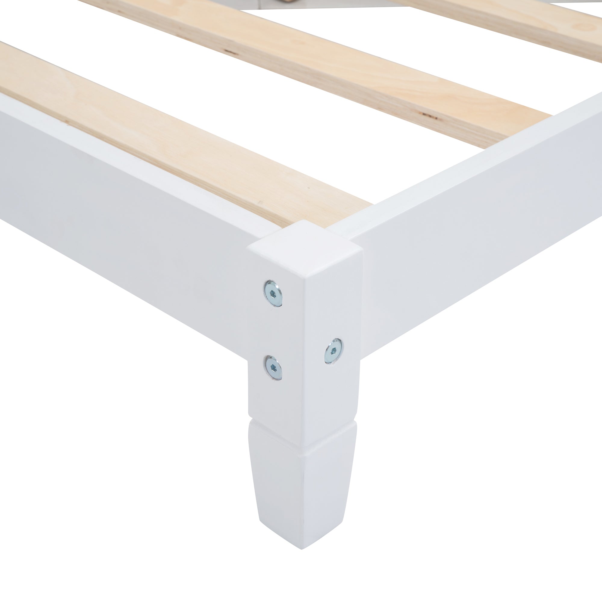 HAOYYE Full Size Wood Daybed/Sofa Bed, White Sturdy Space-Saving Heavy Duty Modern Design Adults Dorm Room Easy Assembly Bedroom Furniture