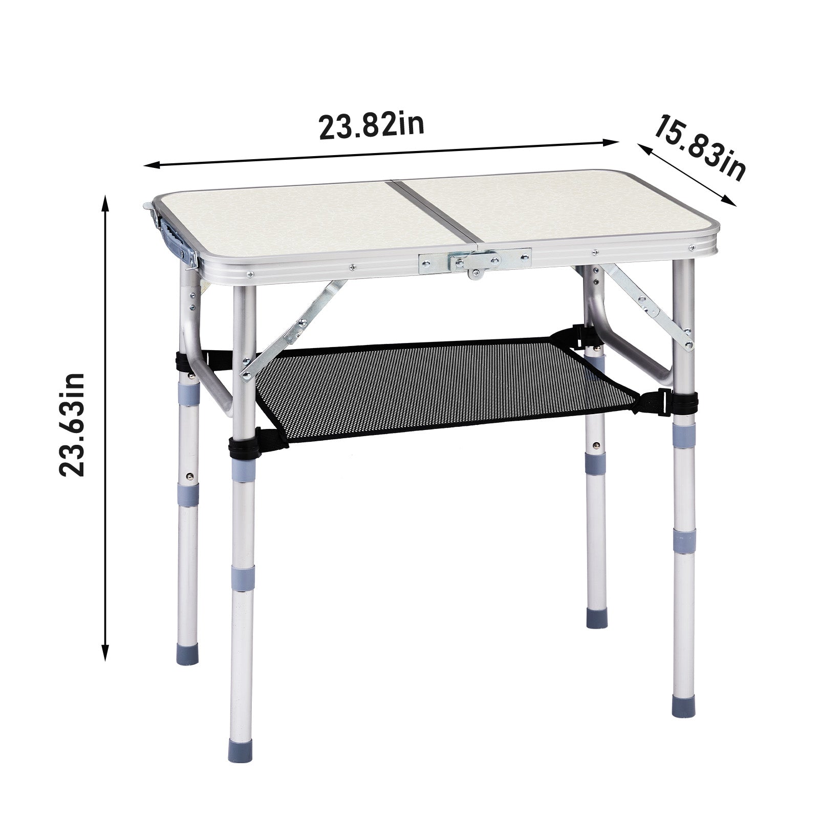 HAOYYE White with 3 Adjustable Heights Outdoor Folding Camping Table, Portable Aluminum Foldable Patio Side Table, Lightweight and Durable Design with Carry Handle for Hiking, Picnic, BBQ, Beach, Indoor or Outdoor Use