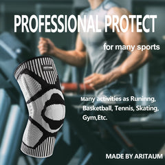 HAOYYE Compression Knee Sleeves with Patella Gel Pad and Side Stabilizers, Knee Support for Weightlifting Running Workout Arthritis Meniscus Tear, Pain Relief for Men and Women, Durable and Comfortable