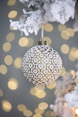 HAOYYE D3.9" Christmas Ball Ornaments, Glass Decorative Hanging Ball Christmas Tree Ornaments for Holiday Party Decorations, Set of 6 Sturdy Space-Saving Heavy Duty Modern Design Adults Dorm Room