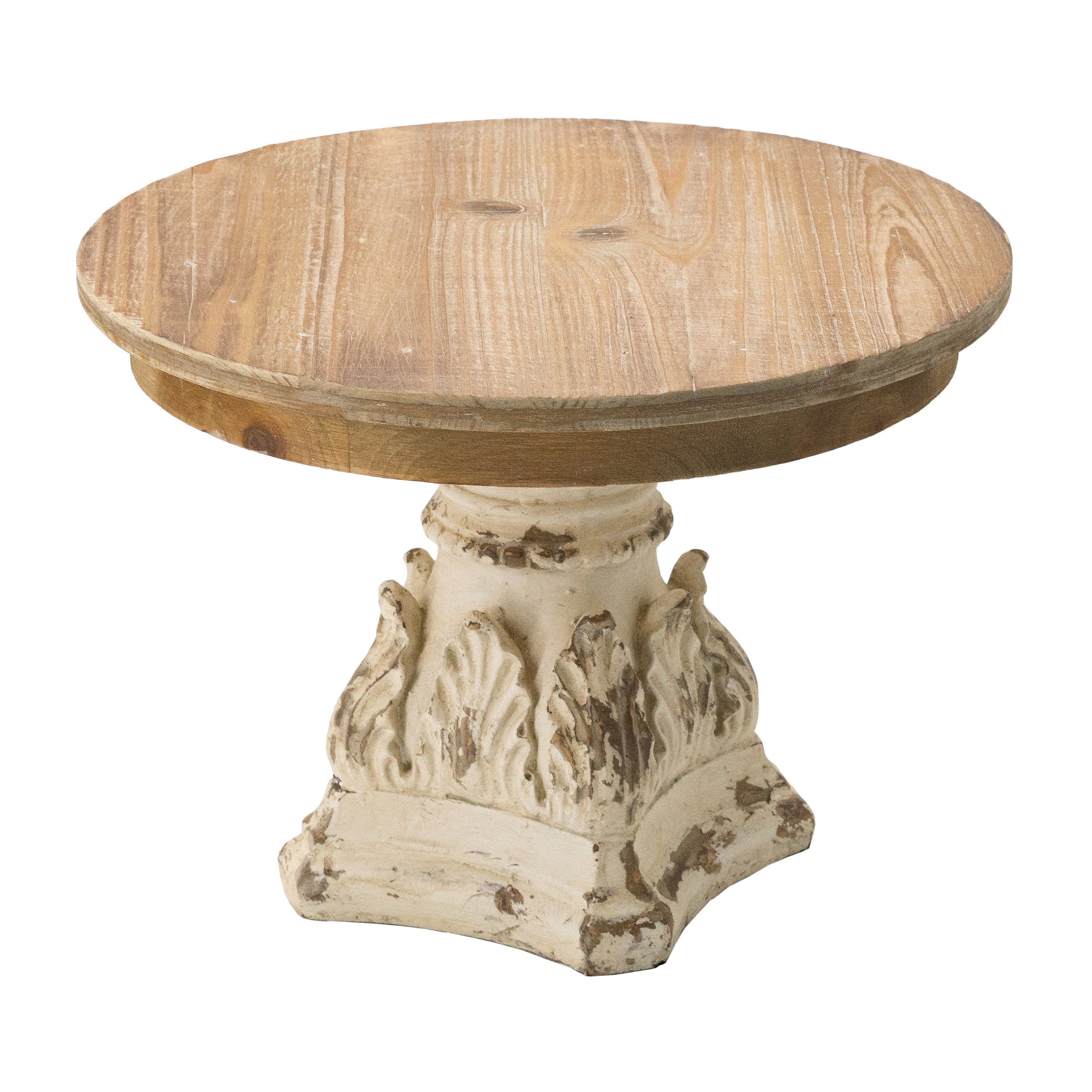 HAOYYE D10.5" x 7.5" Cake Stand, Wood Cake Plate with Magnesium Base Sturdy Space-Saving Heavy Duty Modern Design Adults Dorm Room Easy Assembly Bedroom Furniture