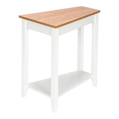 HAOYYE Simple and Irregular Sofa Table with Light Walnut Color and White Accents, Modern Design, Premium Quality, Stylish and Functional Side Table for Living Room, Bedroom, or Office – Comfortable, Durable, and Elegant Home Décor
