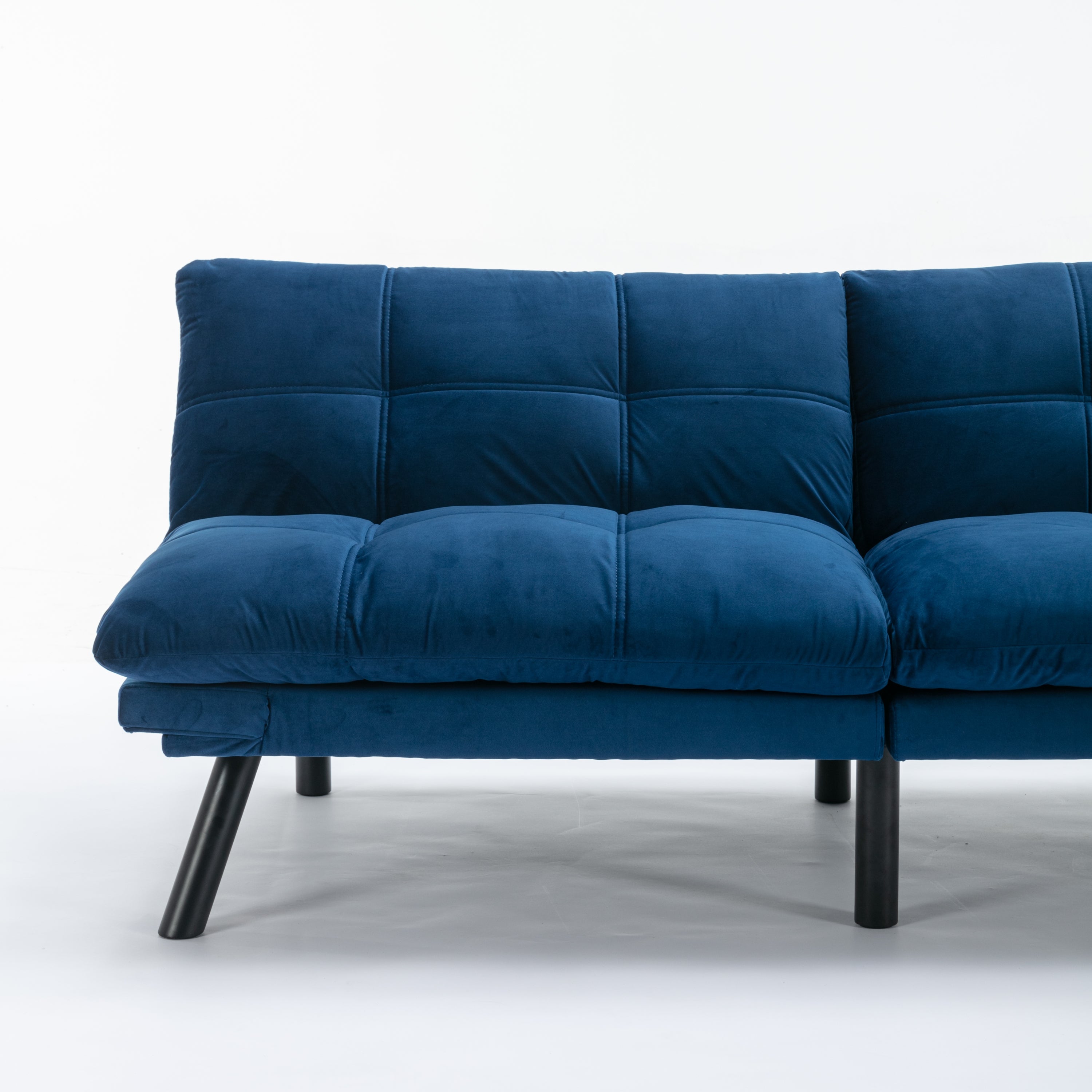 HAOYYE Navy Blue Convertible Folding Modern Sofa Bed Sturdy Space-Saving Heavy Duty Modern Design for Adults Dorm Room Easy Assembly Bedroom Furniture