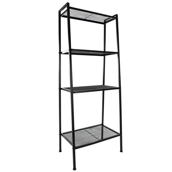 HAOYYE Sturdy 4-Tier Black Bookshelf, Durable and Stylish Space-Saving Home Organizer, Modern Storage Solution for Living Room or Bedroom