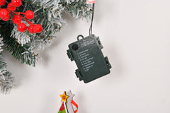 HAOYYE Pre-Lit Christmas Wreath with Remote Battery Powered Warm Lights Snow Flocked Artificial Xmas Wreath with 180 PVC Tips and Decorative Ornaments for Front Door Wall Gate Porch Holiday Party Décor