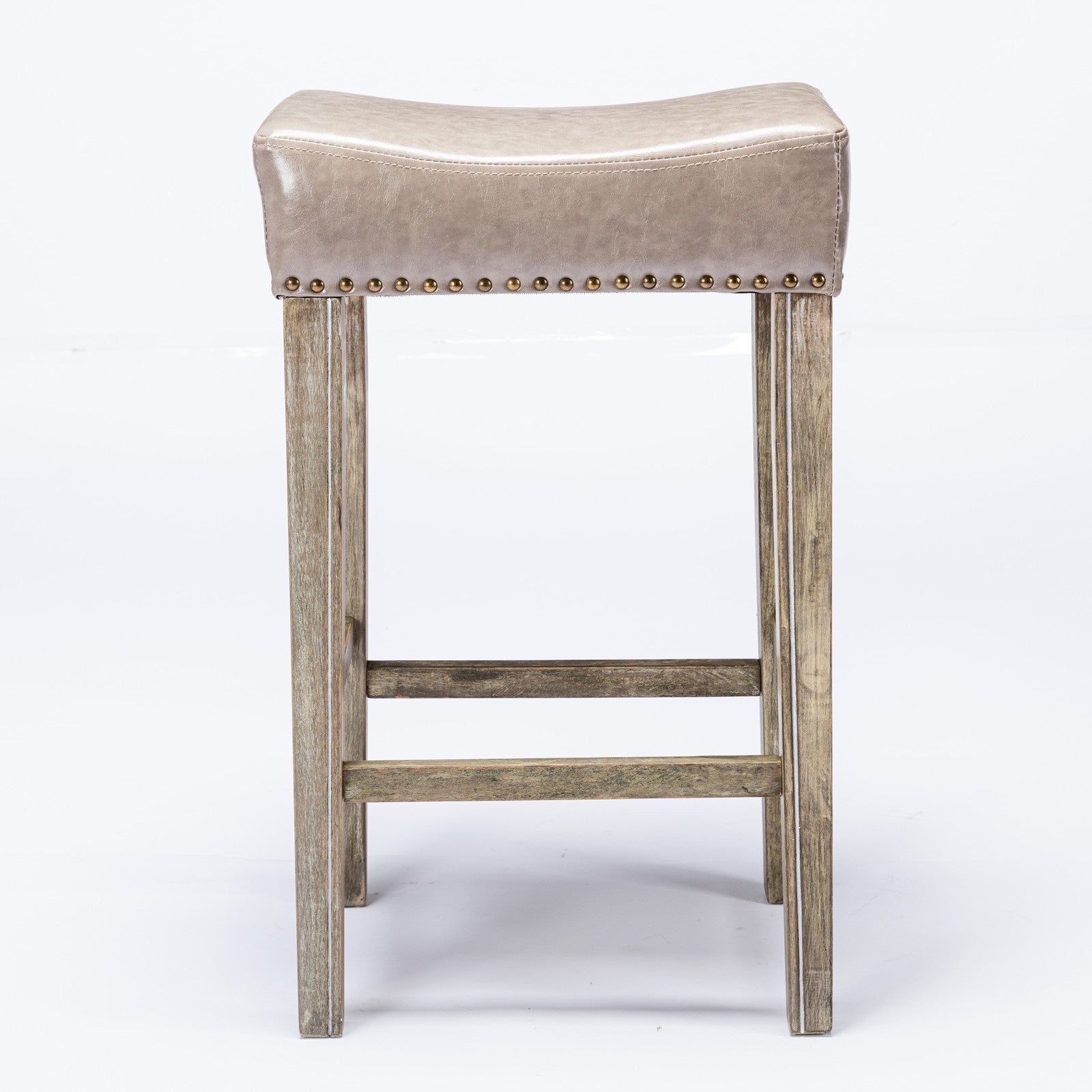 Haoyye Counter Height Bar Stools, Set of 2 Backless Faux Leather Farmhouse Island Chairs for Kitchen or Dining Area, Modern Space-Saving Sturdy Design for Breakfast Bar, Pub, Cafe or Home Use, Comfortable and Easy to Assemble Seating