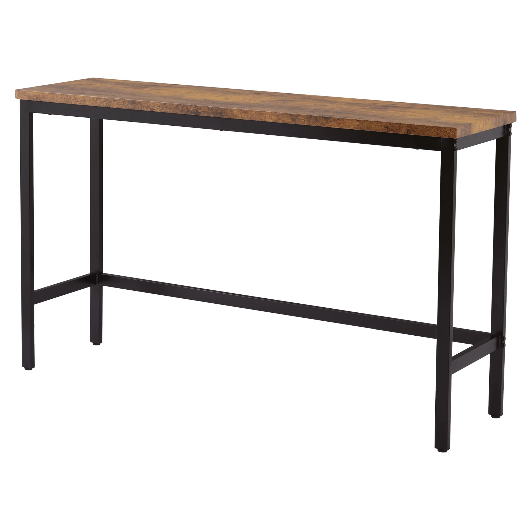 HAOYYE Counter Height Extra Long Dining Table Set with 3 Stools Pub Kitchen Set Side Table with Footrest,Brown Sturdy Space-Saving Heavy Duty Modern Design Adults Dorm Room Easy Assembly