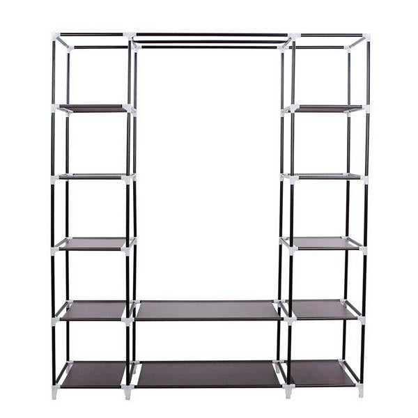 HAOYYE Portable Clothes Closet Wardrobe Organizer, Non-Woven Fabric, Durable and Space-Saving, Quick and Easy Assembly, Extra Strong for Long-Term Use, Modern Design, Dark Brown