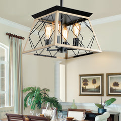 HAOYYE 4-Light Farmhouse Chandeliers For Dining Room Oak(No Bulbs) NEW SKU :W1340P206639 Sturdy Space-Saving Heavy Duty Modern Design Adults Dorm Room Easy Assembly Bedroom Furniture