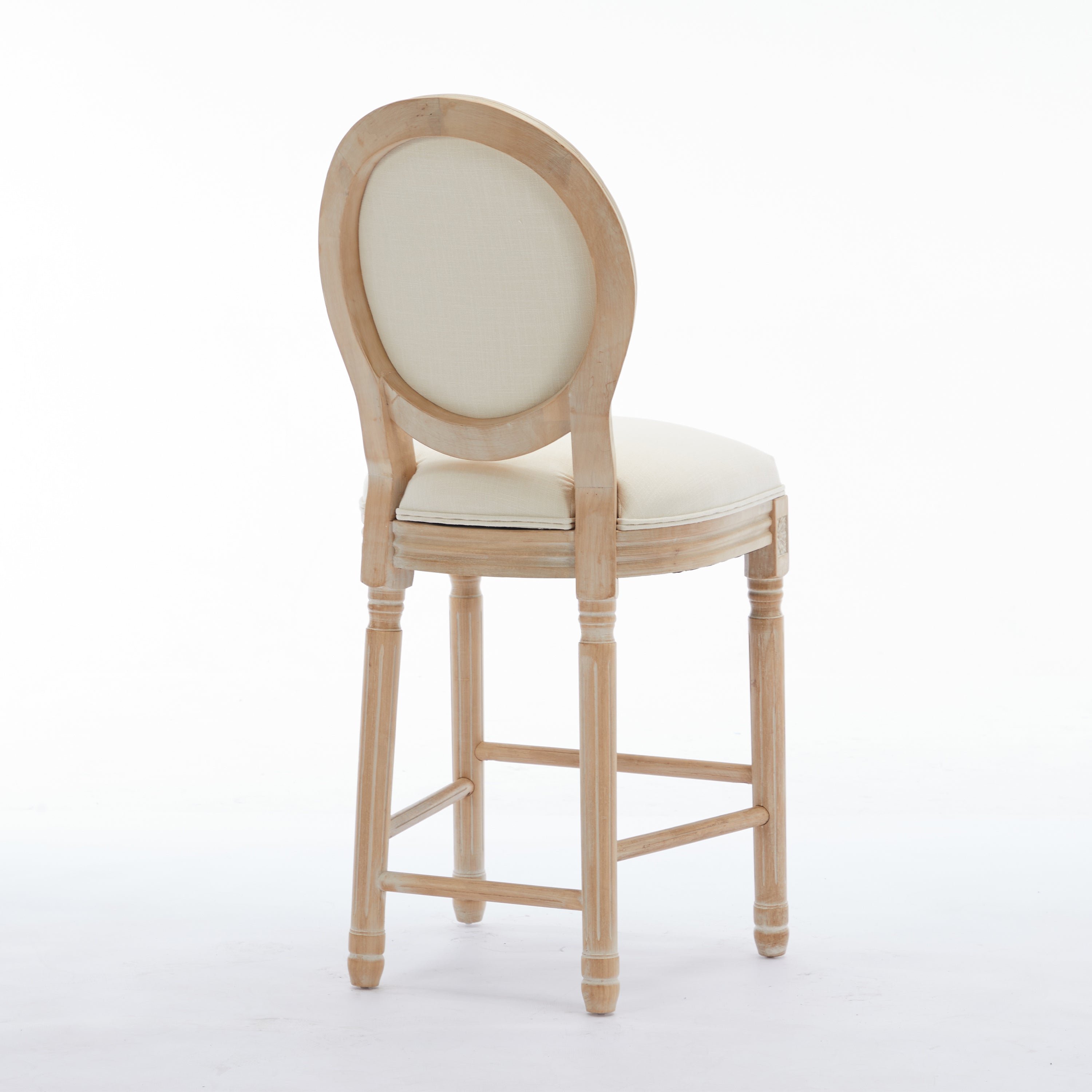 HAOYYE Solid Wood Bar stools Set of 2, Classic French Country Wooden Barstools with Upholstered Seating Sturdy Space-Saving Heavy Duty Modern Design Adults Dorm Room Easy Assembly Bedroom Furniture