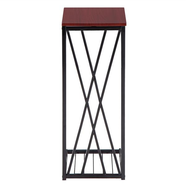 HAOYYE C-Type Sofa Table / Coffee Table, Cross-Line Brown Desktop, Soft Cozy Warm Flannel Fleece, Luxury Home Decor, Unique Design, Premium Quality, Comfortable and Decorative Accent for Living Room, Bedroom, Office