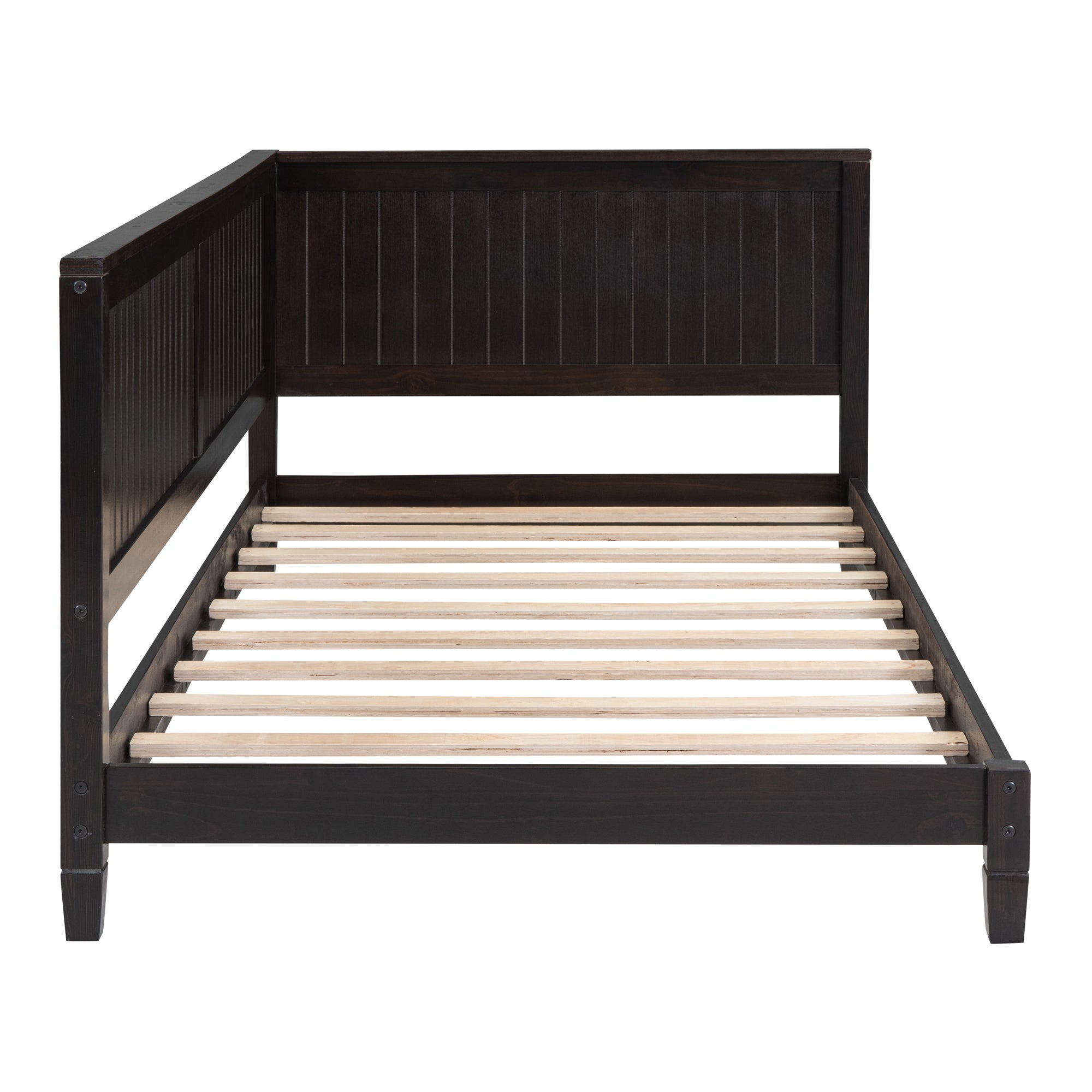 HAOYYE Twin Size Wood Daybed/Sofa Bed, Espresso Sturdy Space-Saving Heavy Duty Modern Design Adults Dorm Room Easy Assembly Bedroom Furniture