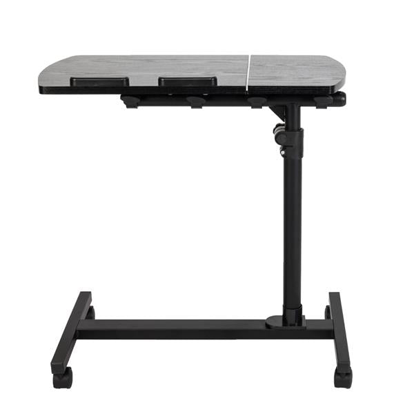 HAOYYE Four-Wheel Multifunctional Flat Surface Lifting Computer Desk Black Sturdy Design Durable Modern Home Organizer Storage Solution Practical Stylish Space-Saving Desk for Office and Living Room