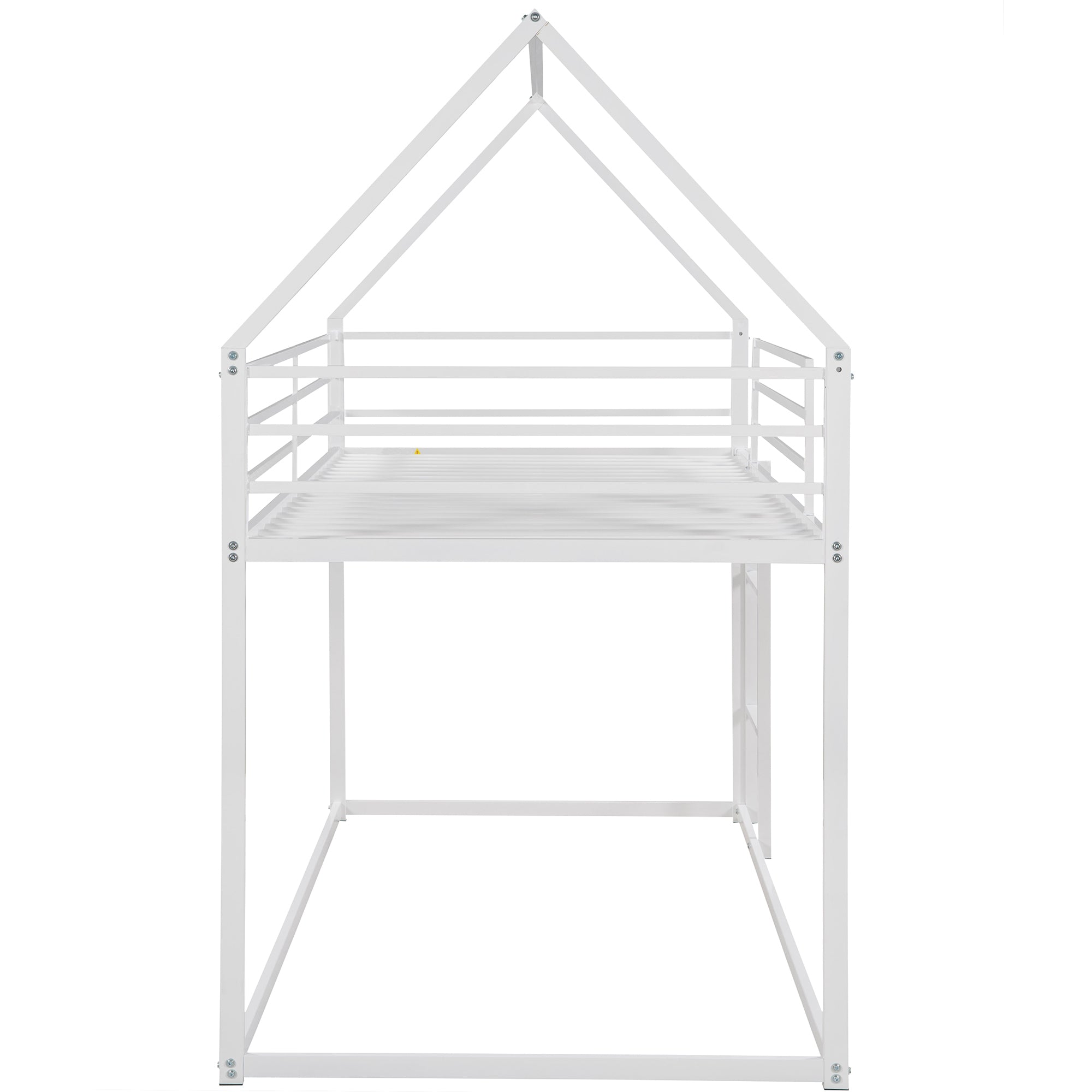 HAOYYE Twin over Twin House Bunk Bed with Built-in Ladder,White Sturdy Space-Saving Heavy Duty Modern Design Adults Dorm Room Easy Assembly Bedroom Furniture