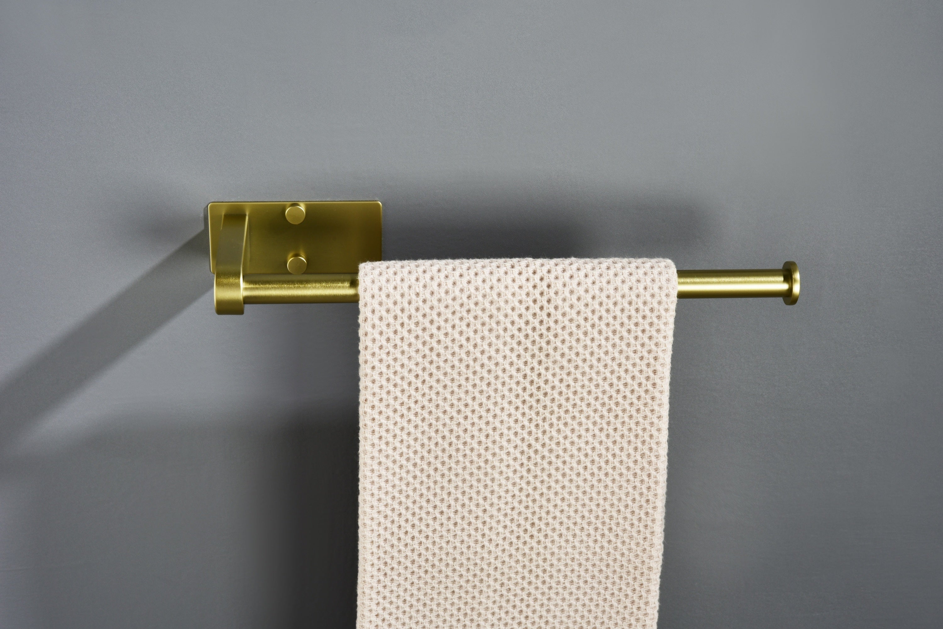 HAOYYE 2 Pack Paper Towel Holder Wall Mount, Brushed gold Paper Towel Holder Under Cabinet, Self Adhesive Paper Towel Holders, Kitchen Towel Holder for Kitchen Organization and Storage (12inch, 2 Pack)