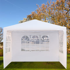 HAOYYE Outdoor Waterproof Tent 3x3m Pop Up Canopy with 3 Sidewalls Portable Folding Tent with Spiral Tubes for Backyard Wedding Party Event Sun Shade Shelter
