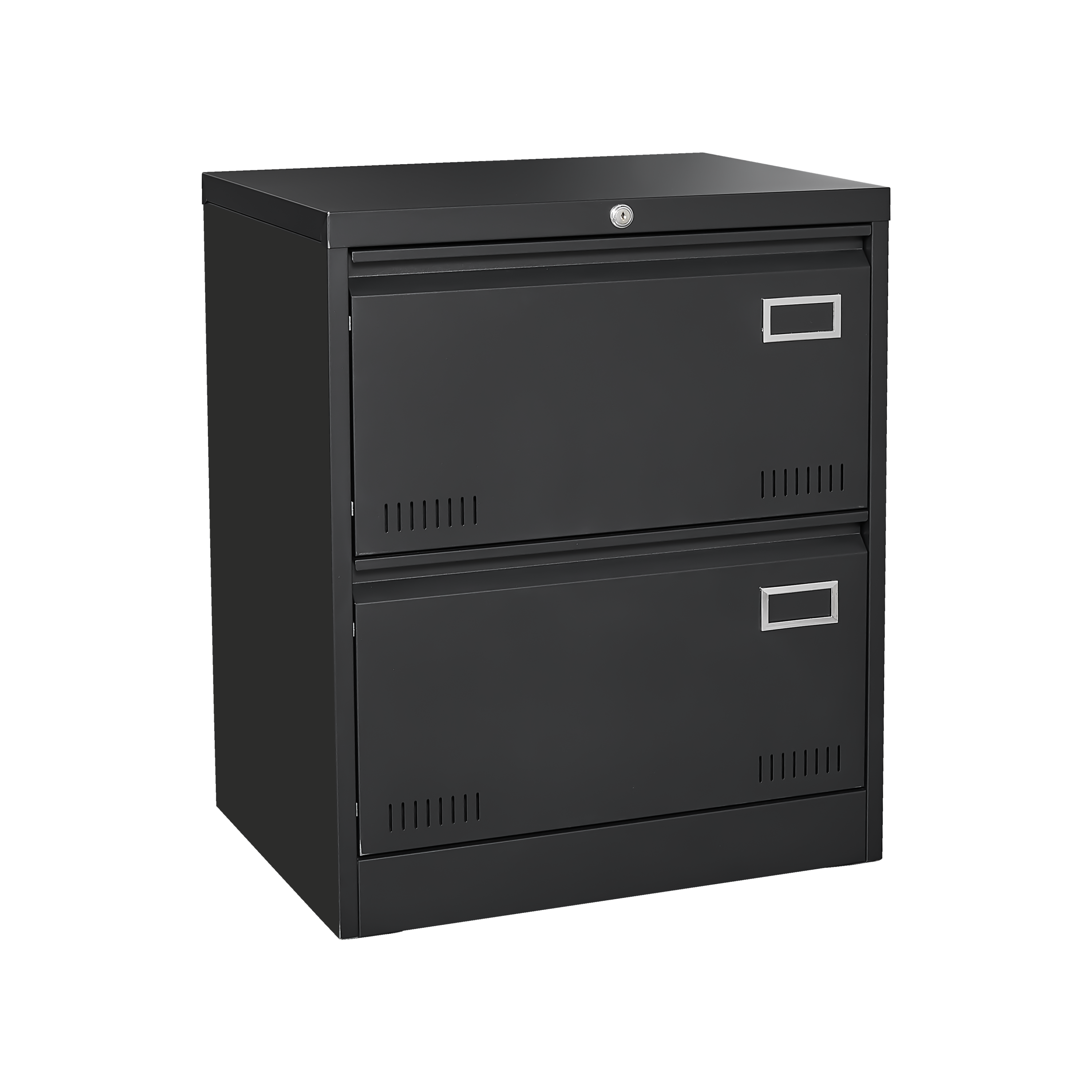 HAOYYE Black 2-Drawer Locking Metal File Cabinet, Lateral Filing Cabinet for Home Office, Legal and Letter Files, Space-Saving Vertical Design, Assembly Required