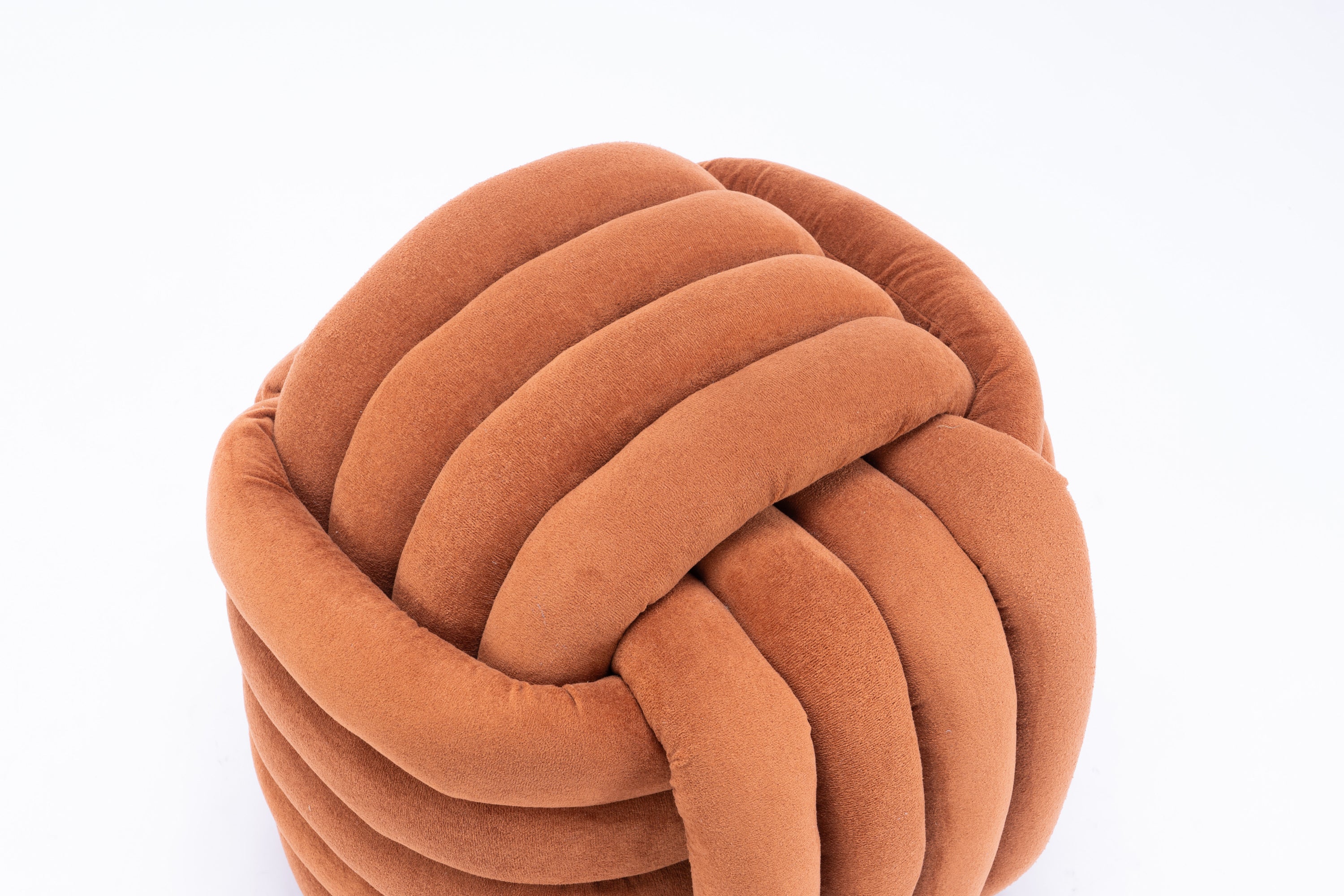 Haoyye Modern Chenille Fabric Knot Design Ottoman Makeup Stool Footstool, Comfortable and Stylish Seat, Perfect for Living Room and Bedroom, Space-Saving Heavy Duty Construction, Durable Furniture for Adults Dorm Room