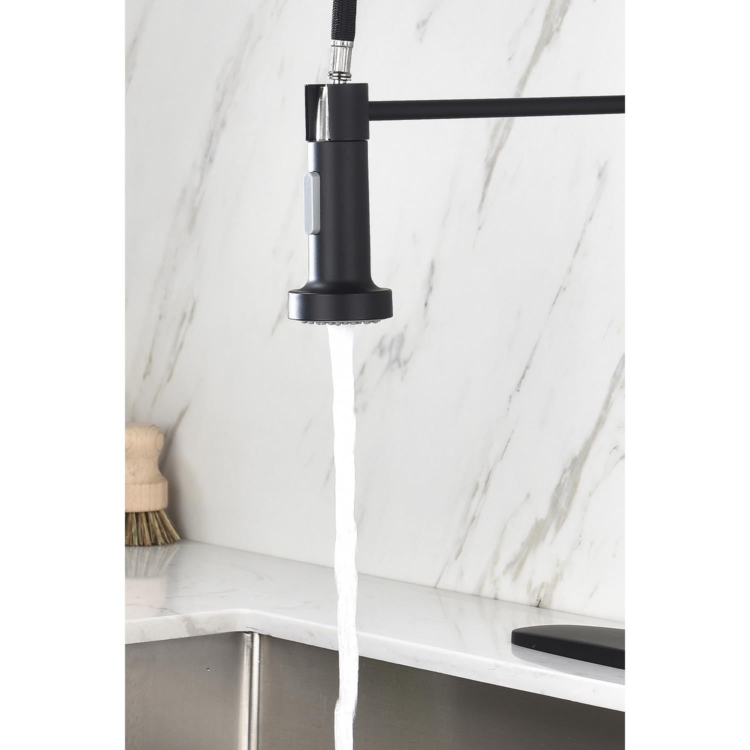 HAOYYE Pull down Single Handle Spring Kitchen Faucet Sturdy Space-Saving Heavy Duty Modern Design Adults Dorm Room Easy Assembly Bedroom Furniture