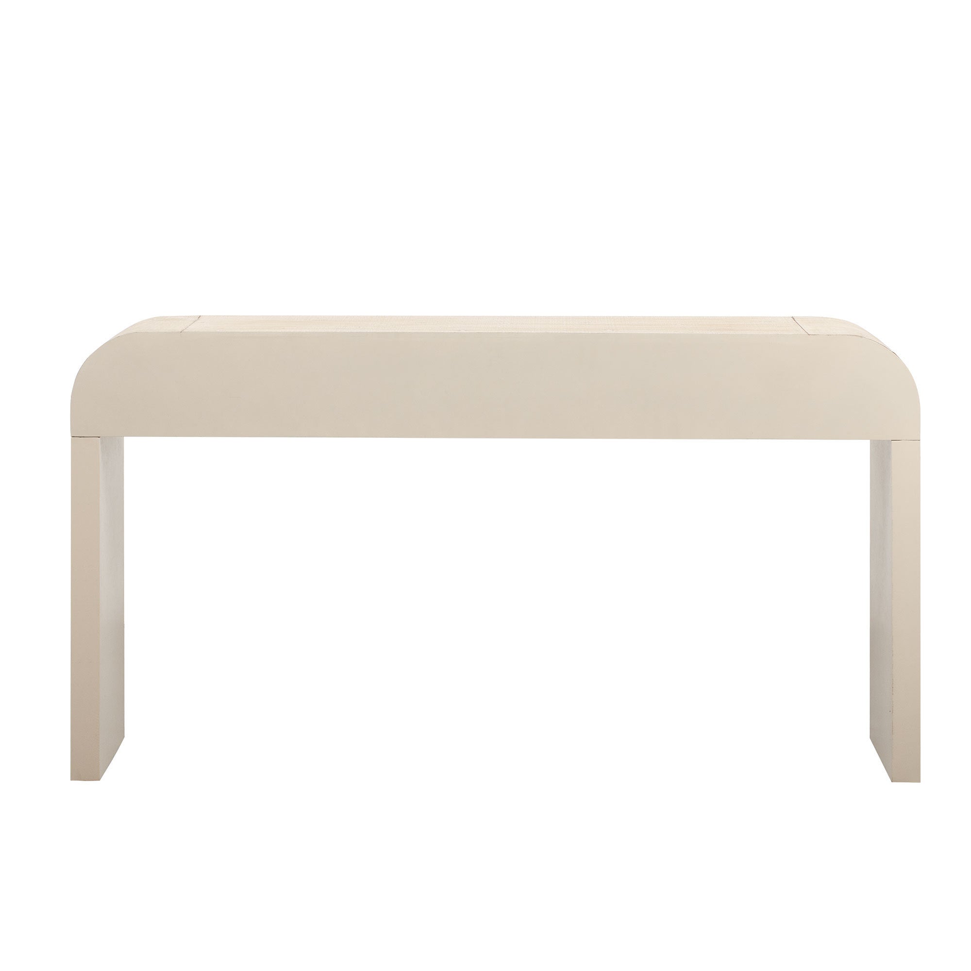 HAOYYE Unique Retro Silhouette Console Table with Open Style, Two Top Drawers for Entrance, Dining Room, Living Room, Natural Wood Wash Finish, Sturdy Space-Saving Heavy Duty Modern Design, Ideal for Adults