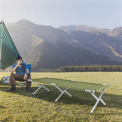 HAOYYE Portable Folding Camping Cot with Carrying Bag,  Lightweight and Durable Folding Bed for Outdoor Camping, Hiking, Travel, and Relaxation