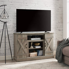HAOYYE Farmhouse Classic Media TV Stand Antique Entertainment Console for TV up to 50" with Open and Closed Storage Space, Gray Wash, 47"W*15.5"D*30.75"H Sturdy Space-Saving Heavy Duty Modern Design