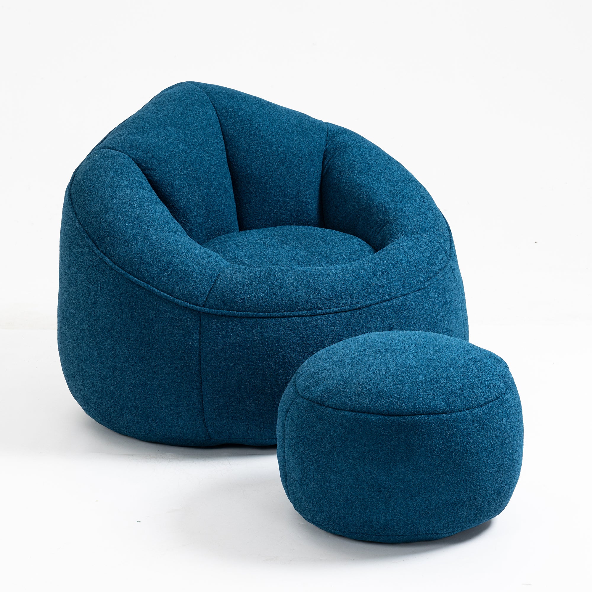 HAOYYE Bedding Bean Bag Sofa Chair High Pressure Foam Bean Bag Chair Adult Material with Padded Foam Padding Compressed Bean Bag With Footrest Sturdy Space-Saving Heavy Duty Modern Design Adults