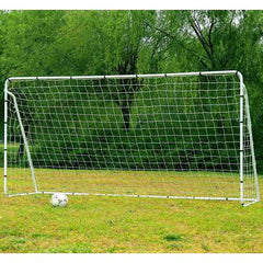 HAOYYE Steel Tube Soccer Goal Training Set White Portable Football Goal Net with Ground Stakes and Sturdy Frame for Backyard Practice Outdoor Sports Shooting Passing Game Team Training Equipment