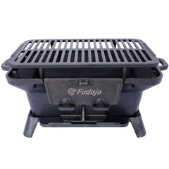 HAOYYE Oval Cast Iron Grill Outdoor Portable Charcoal Grill for Camping Picnic BBQ Tabletop Cooking Durable Enameled Cast Iron Stove Small Hibachi Grill Skillet for Patio Deck Garden Balcony Travel