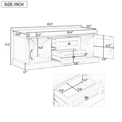 HAOYYE Storage Bench with 2 Drawers and Cabinets, Shoe Bench with Removable Cushion for Living Room, Entryway, Sturdy Space-Saving Heavy Duty Construction, Espresso Finish, Modern Design for Adults and Dorm Rooms