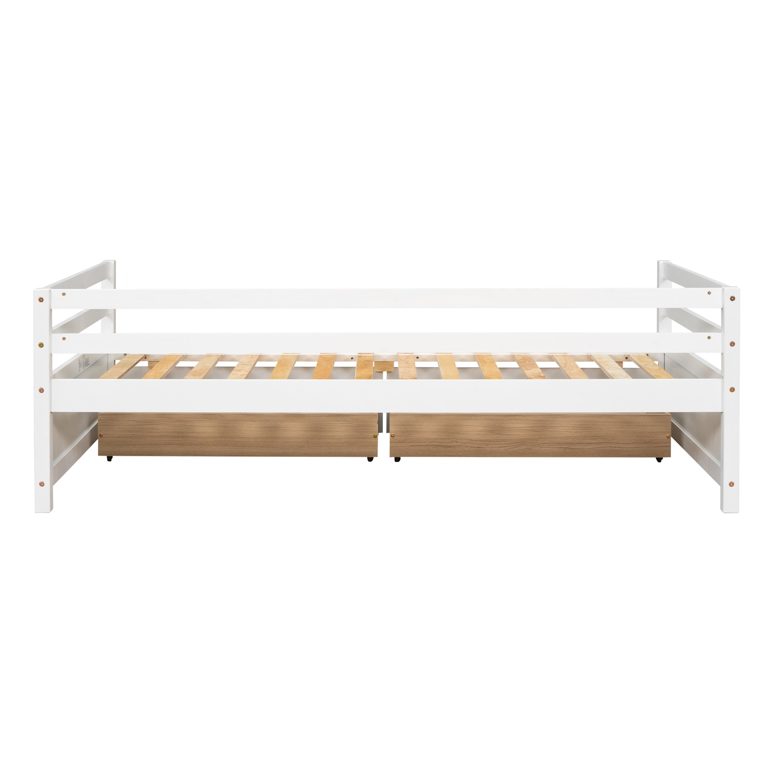 HAOYYE White Daybed with Two Storage Drawers, Sturdy Space-Saving Modern Design, Heavy Duty Construction, Easy Assembly for Adults and Dorm Rooms