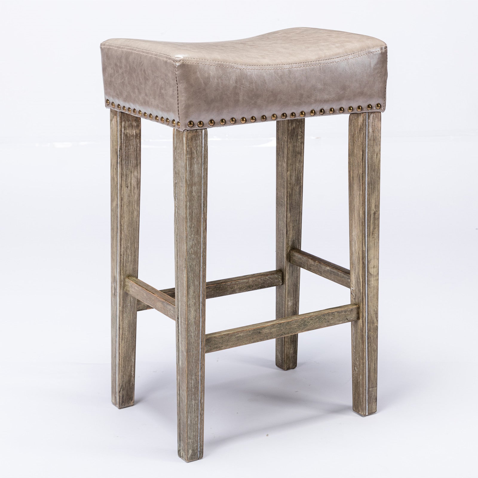 Haoyye Counter Height Bar Stools, Set of 2 Backless Faux Leather Farmhouse Island Chairs for Kitchen or Dining Area, Modern Space-Saving Sturdy Design for Breakfast Bar, Pub, Cafe or Home Use, Comfortable and Easy to Assemble Seating