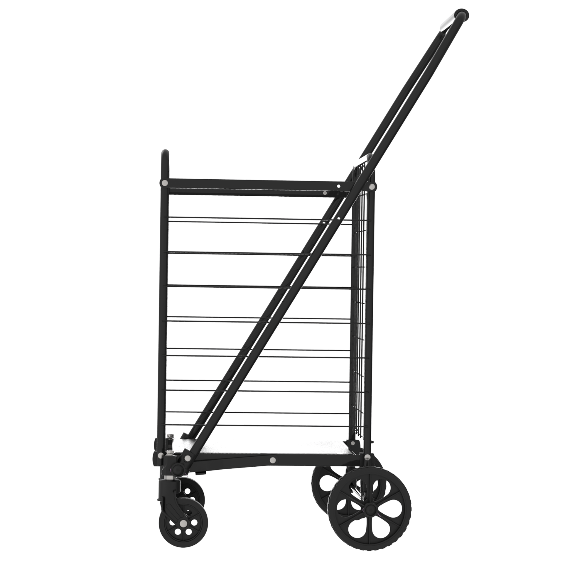 HAOYYE Shopping Cart with Shelf Foldable Utility Grocery Cart on Wheels Double Basket Design 360° Rolling Swivel Wheels for Easy Maneuvering Perfect for Groceries Laundry and Everyday Use